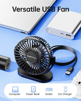 USB Desk Fan - Quiet Personal Cooling